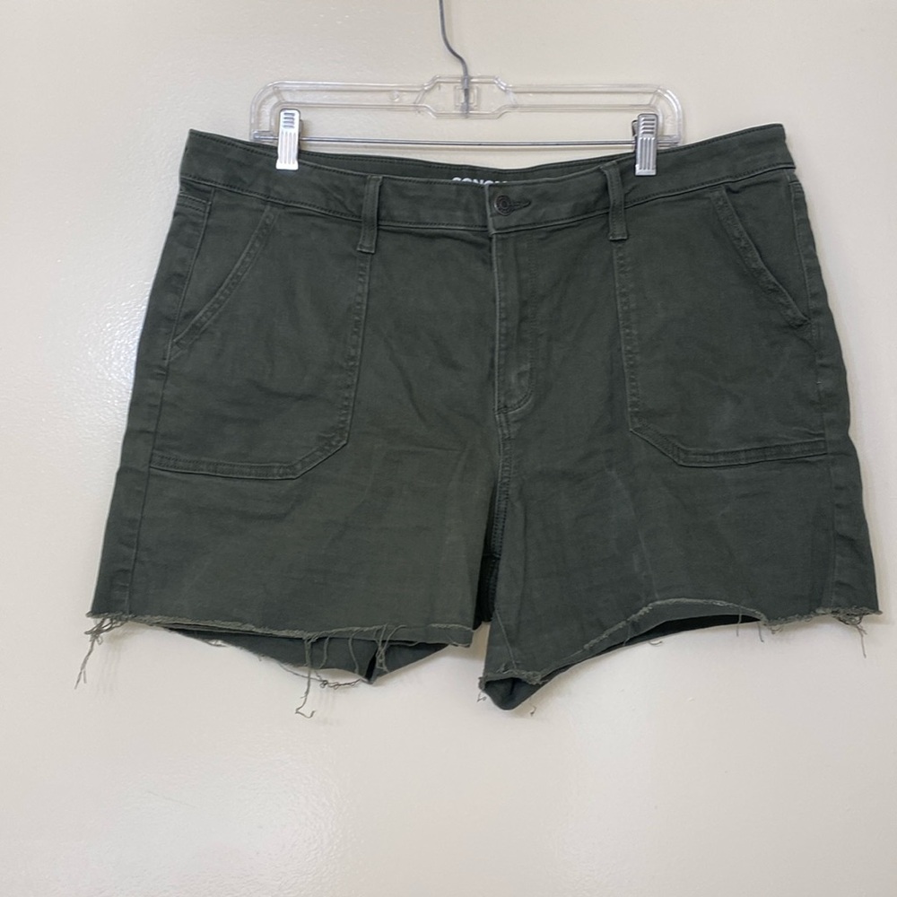 SONOMA olive green distressed denim shorts - Picture 2 of 5